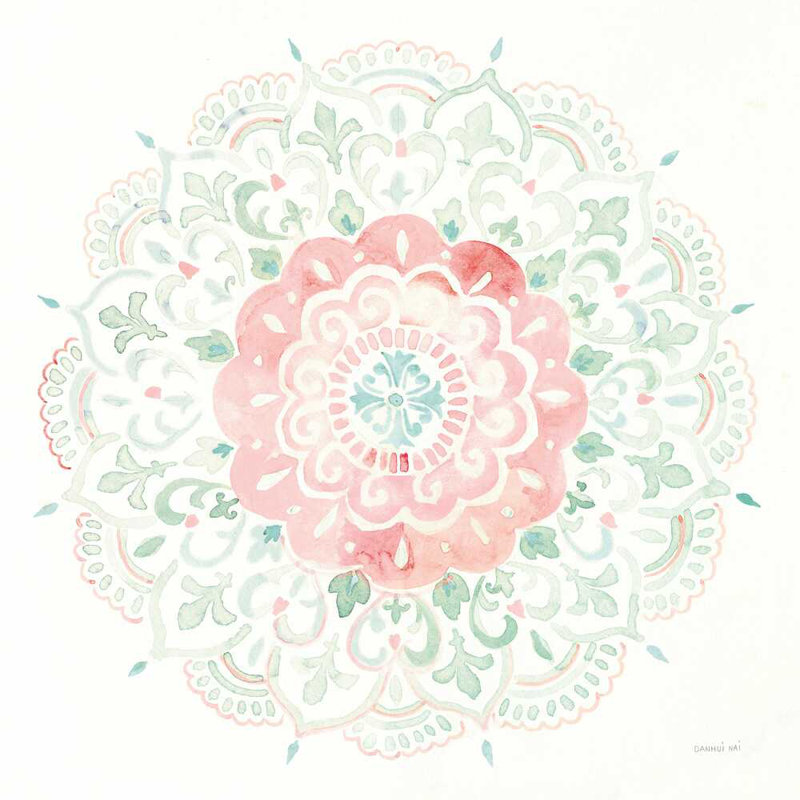 Mandala Delight IV bleu vert, H 36 po x l 36 po x P 1,25 po