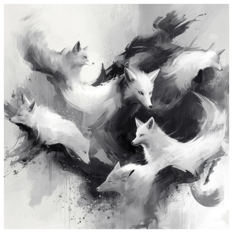 Édredon arctique Foxes Illustration, Lit simple