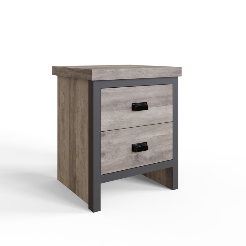 Almasi 43 cm W Bedside Table, Grey