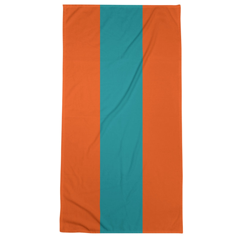 Beach Towel, Orange/Light Aqua