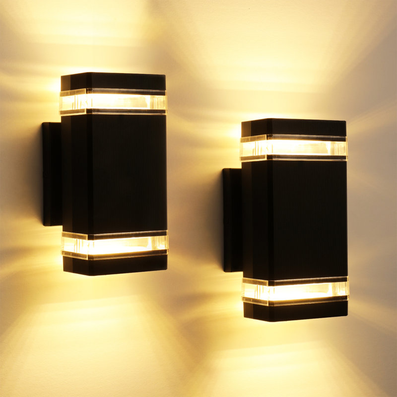 Integrated LED Square Up Down Wall Light, 20W 1400lm, Modern Outdoor Porch Light