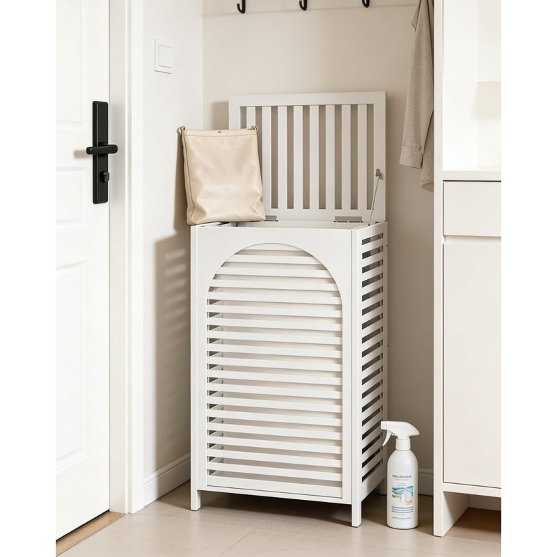 Large Bamboo Laundry Hamper With Lid And Removable Liner, 22.5 Gallon Capacity Clothes Basket With Handles For Home Organization