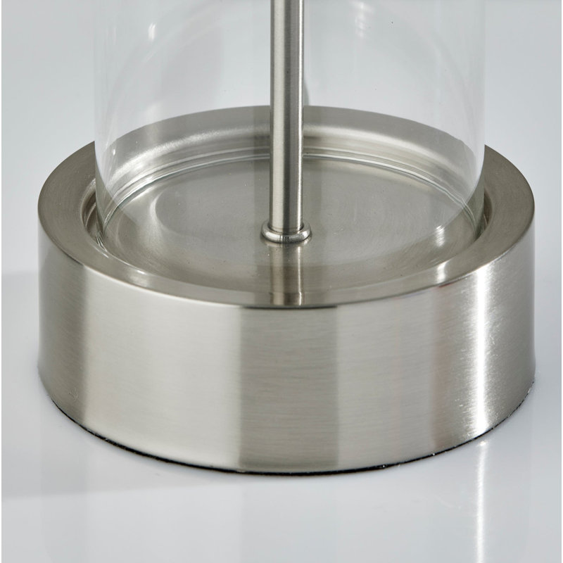 Lampe de bureau en métal Anlow, Acier brossé / transparent, Acier brossé