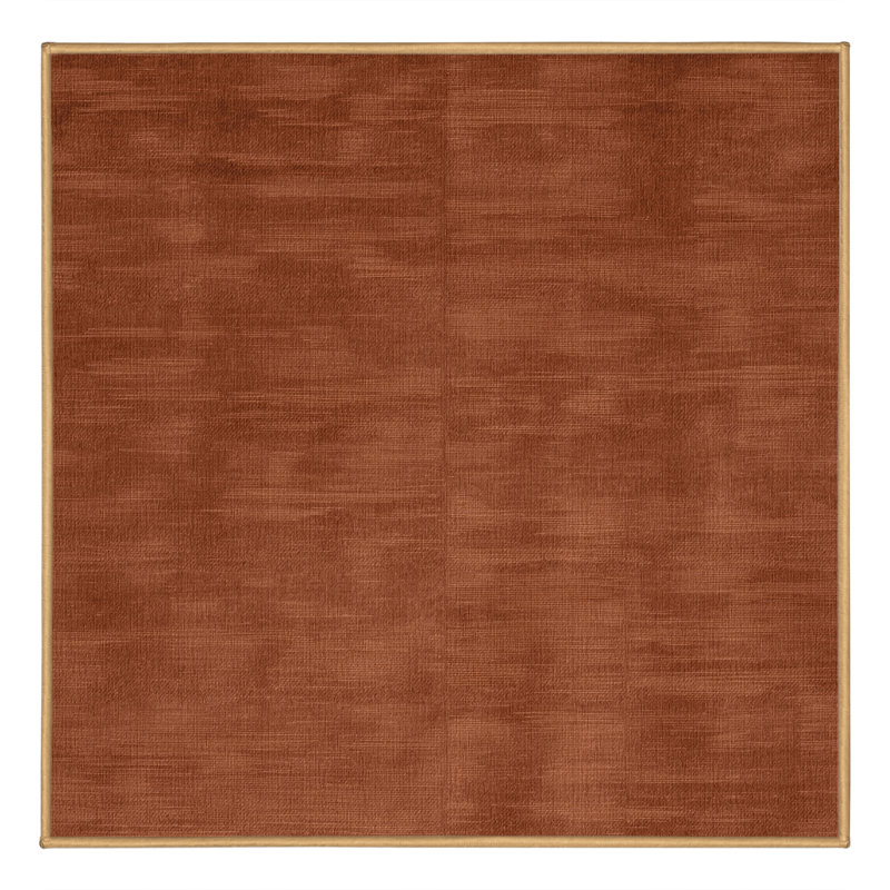 Machine Washable Solid Brown Area Rug, Square 5'