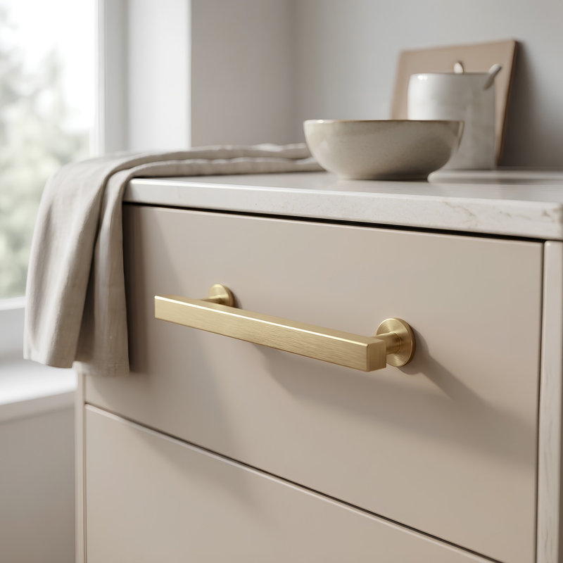 Deltana POM40U3-UNL Contemporary Cabinet Pull 4", Pommel, Solid Brass in Unlacquered Brass, Brushed Brass