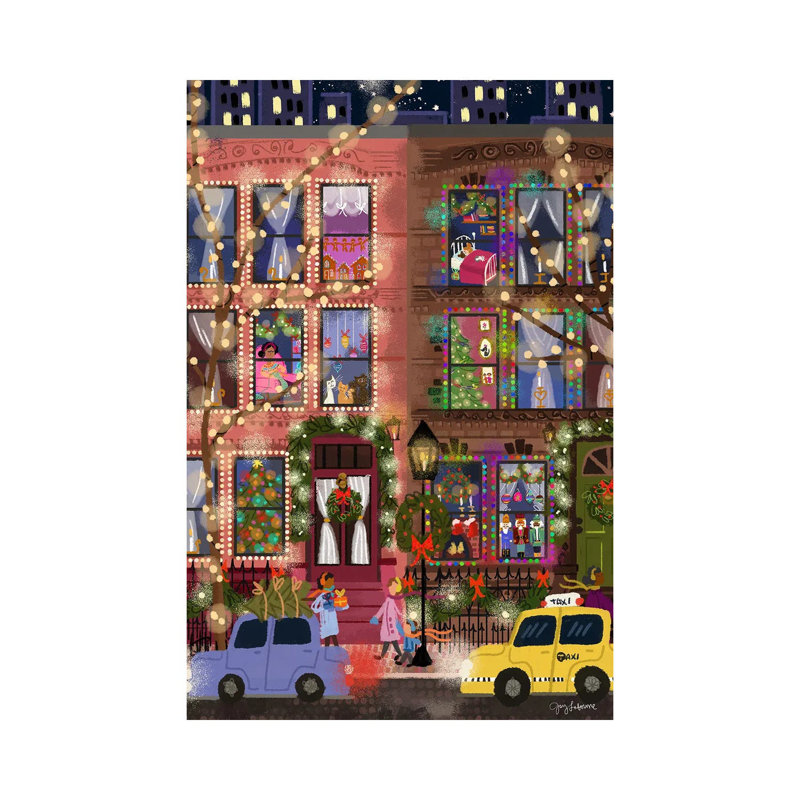 Christmas Townhouse_1PC6, H 18 po x l 12 po, Sans cadre, toile