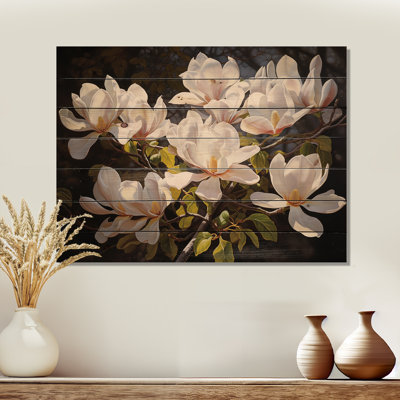 «Magnolias» sur fond blanc