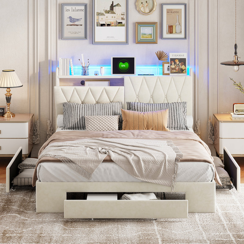 Upholstered Storage Bed, European Kingsize (160 x 200 cm)