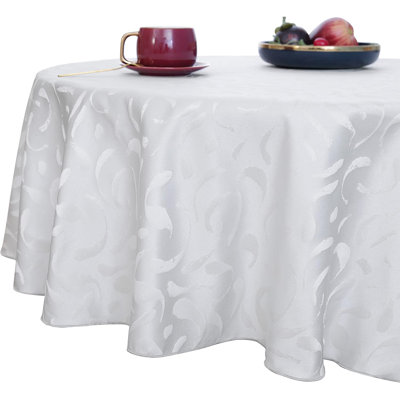 Circle Floral Polyester Tablecloth