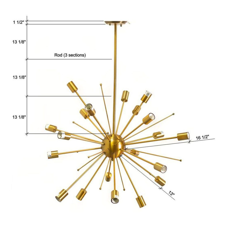 Chael 20 - Light Dimmable Sputnik Sphere Chandelier