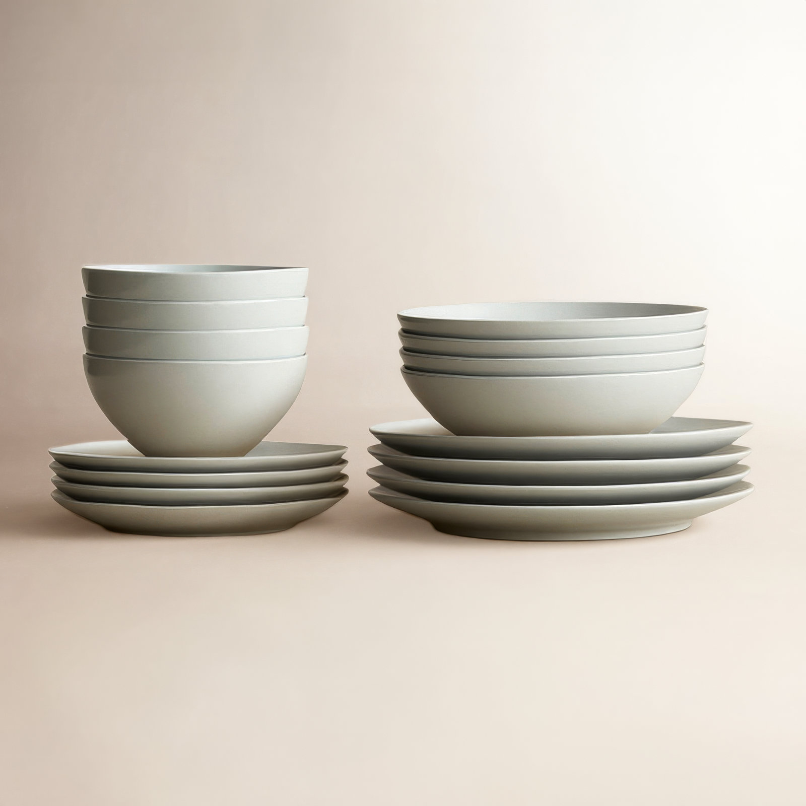 Ceramic Dinnerware Set, Gray