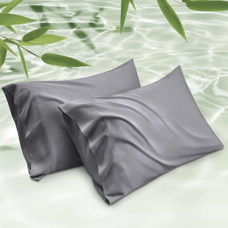 Rayon from Bamboo Pillowcase with Envelope Closure, Dark Gray, Standard Pillowcase