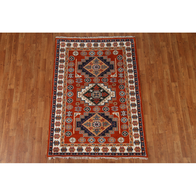 Tapis géométrique Kazak noué à la main