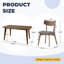 Ensemble de salle à manger de style Mid-Century - table à finition noyer et chaises rembourrées (capacité de 300 lb)-827080232-827080235