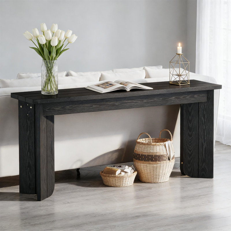 Table de couloir en bois (table basse incluse), Noir