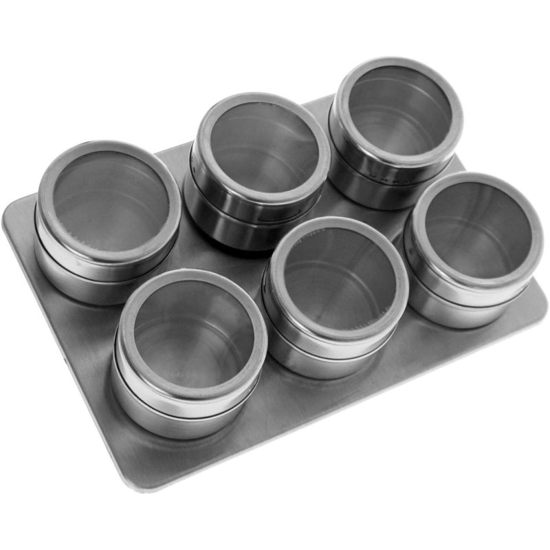 Wall Mounted Required Stainless Steel Spice Jar & Rack Set with Adjustable Racks