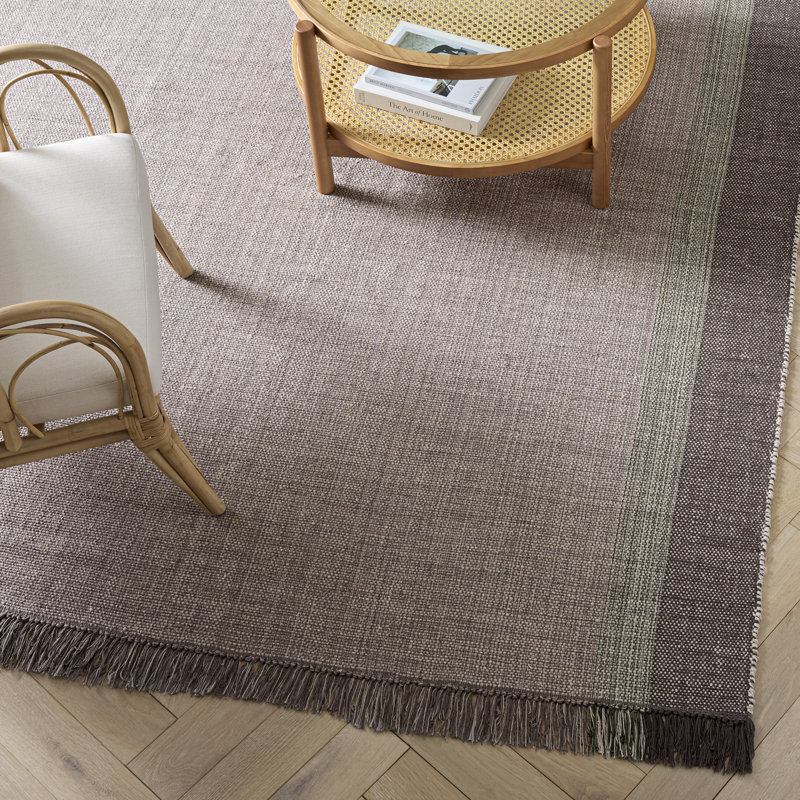 Zoltán Hand Woven Cotton Striped Rug, Rectangle 8' x 10'