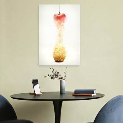 Apple Pineapple Fusion Abstract Modern Contemporary Fruit Wall Art Print by Kazutoshikawakami - Print
