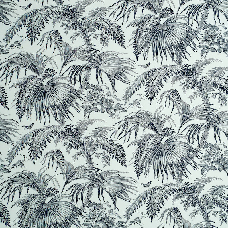 Tissu 100% coton Toile Tropique, Noir