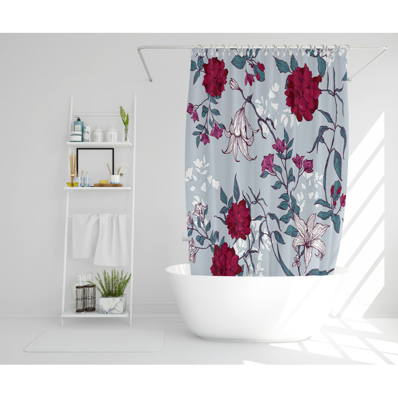 Bubovice 2 Piece Polyester Shower Curtain Set, 168cm H x 168cm W