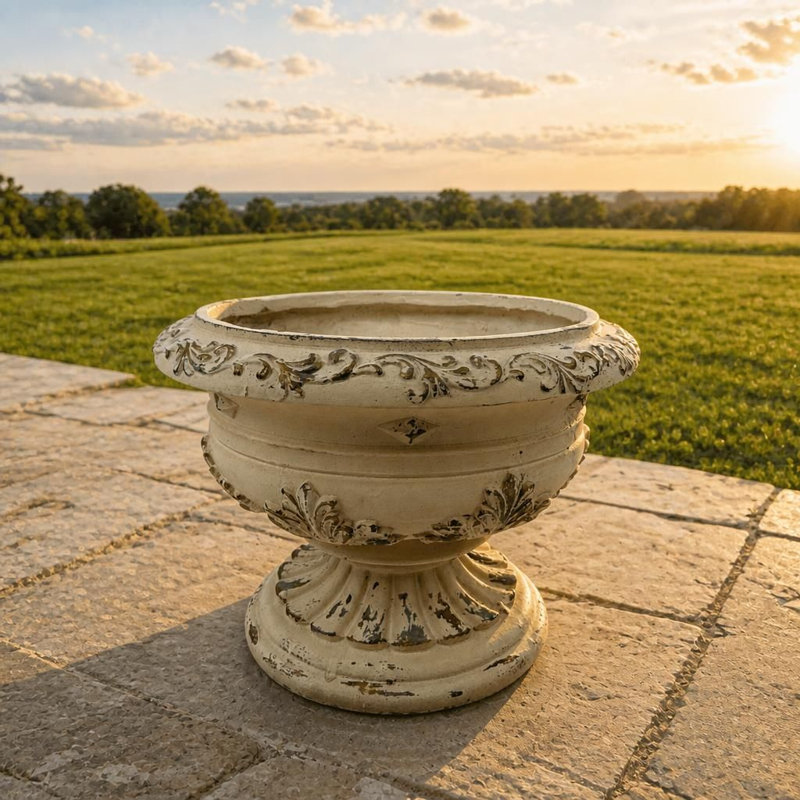 Jardinière d'extérieur durable unique peinte à la main avec trou de drainage et bouchon, fabrication en oxyde de magnésium résistant aux intempéries, idéale pour la plantation de patio, de terrasse, de jardin, de balcon et de décoration