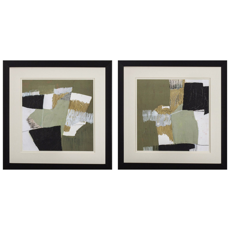 Olive Black Gold S/2 by Goldberger - 2 Piece Single Picture Frame Print Set