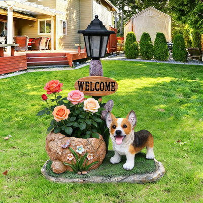 Adorable jardinière en forme de corgi, parfaite pour ajouter du charme et de la verdure à tout espace intérieur ou extérieur