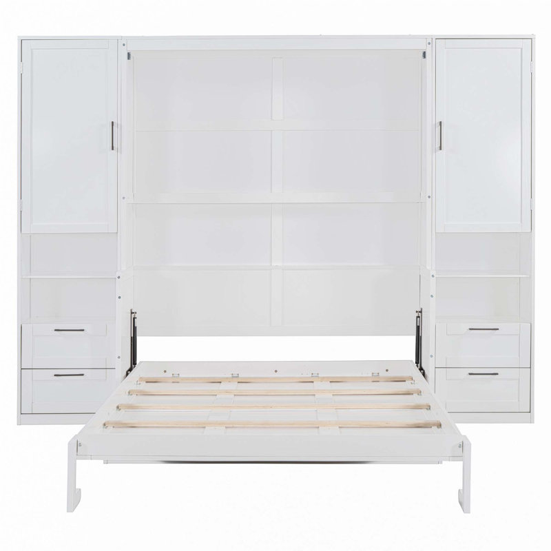 Lit escamotable Murphy avec placard, tiroirs et tablettes