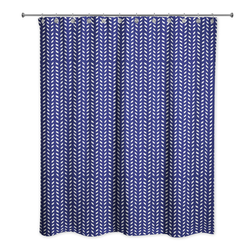 Rideau de douche Hyrup, Bleu marine/blanc