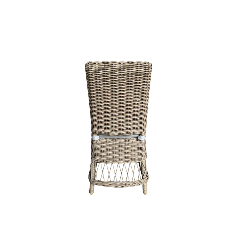 Destin Pebble Outdoor Patio Dining Chairs - Canvas Cabana, Canvas Cabana, White