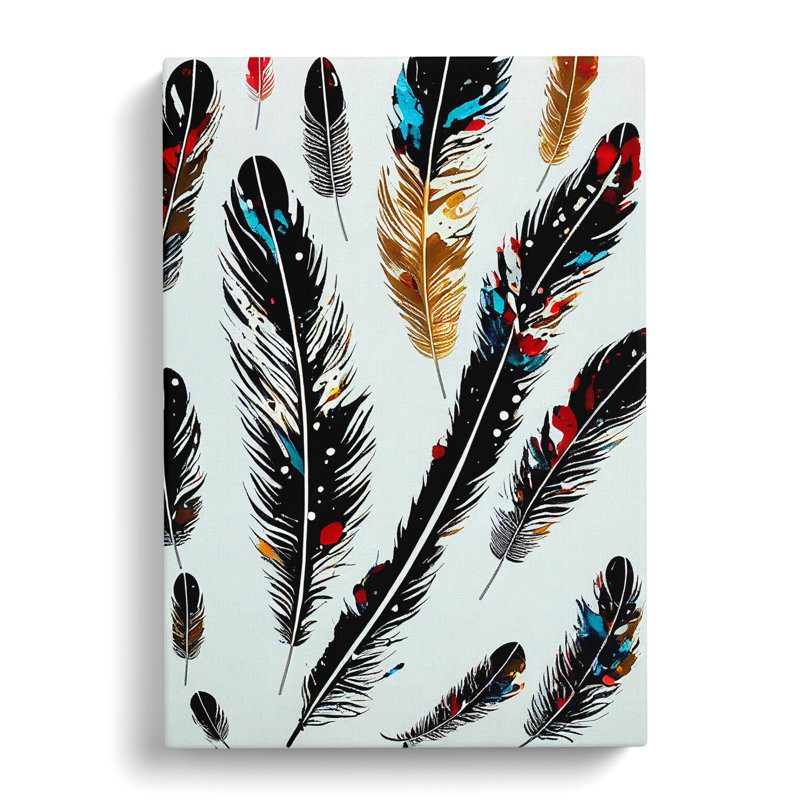 Collection Of Feathers - Wrapped Canvas, 60cm H x 40cm W