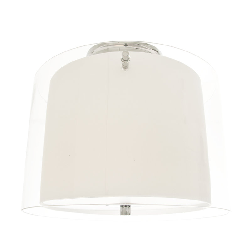 Sontag Semi Flush Mount, Half Opal, Chrome