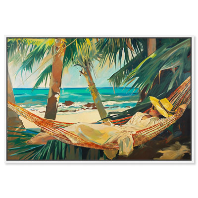 «On Her Hammock Canvas», art mural Glam Beach par Art Remedy
