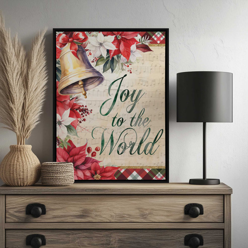 «Joy to the World Bell» par Nicole DeCamp, reproduction d'art, Toile avec cadre, Tanné, L 36 x H 48