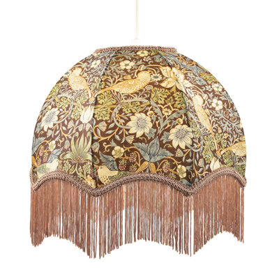 19 cm H Empire Fabric Lamp Shade ( No Direct Attachment Method ) in Brown