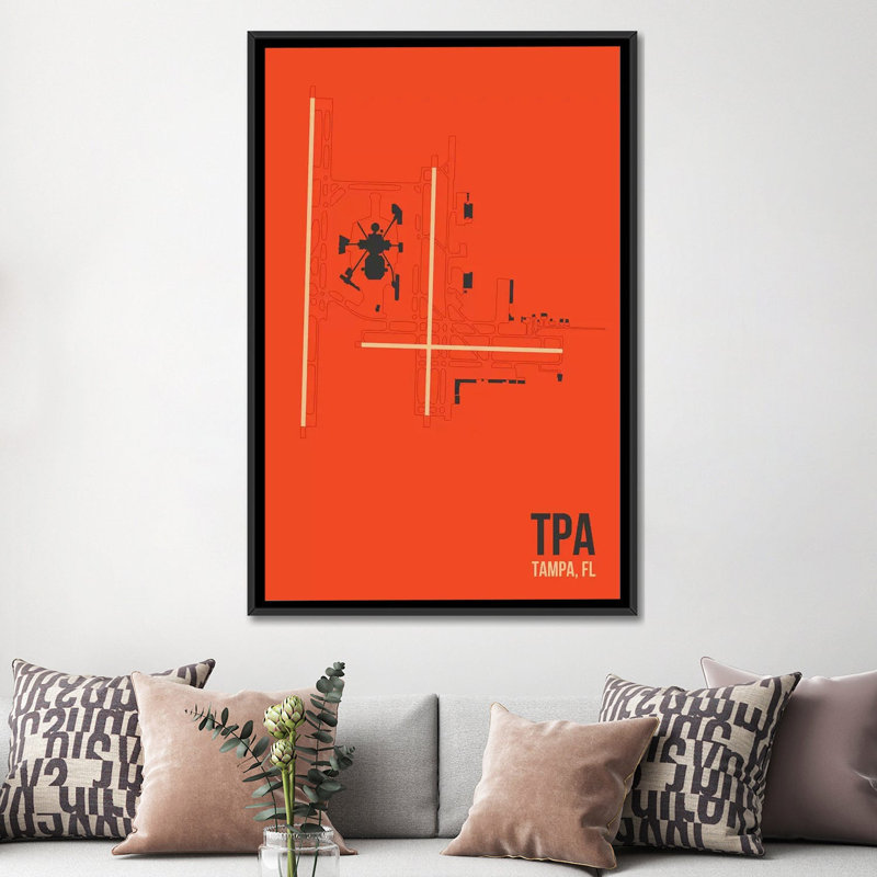 «Tampa Bay», impression sur toile, H 26 po x l 18 po x P 1,5 po, Toile avec cadre noir, Pas de tapis