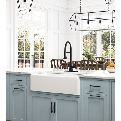 Ceramic Apron Kitchen Undermount Sink: White , 36X18x10, To Basin, 36"X18"X10", Long-Lasting & High Gloss