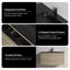 Meuble-lavabo mural simple avec comptoir en quartz noir et meuble-lavabo au fini bois naturel Passonno-726589602