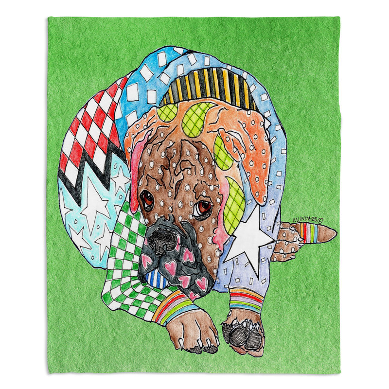  Couverture pour chien Schnauzer, 68 po x 80 po, Vert, Boxer
