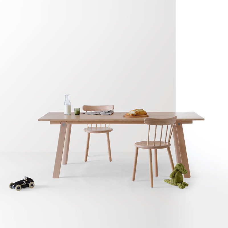 T & B Solid Oak Dining Table, Walnut Dark