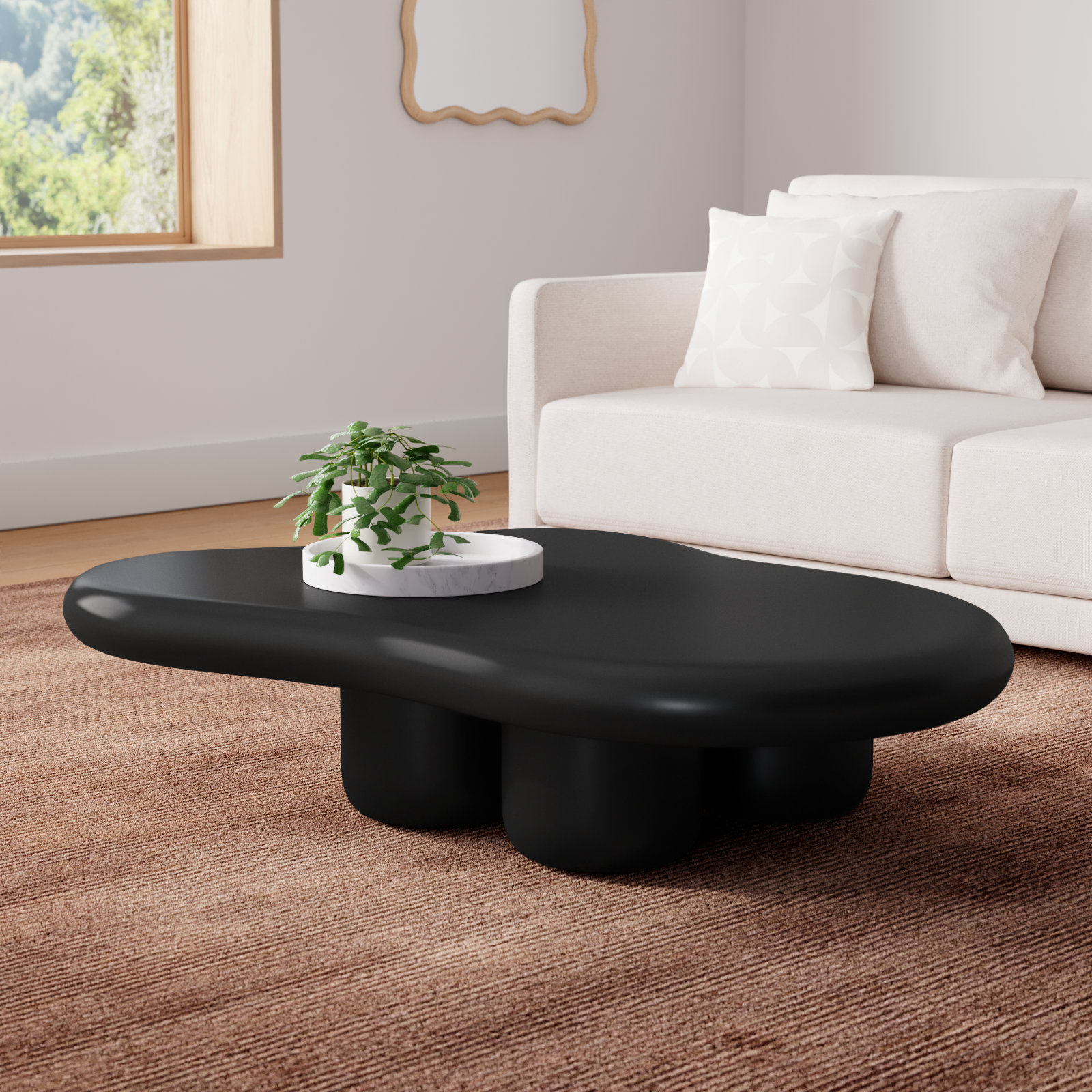 Allrich 48" Coffee Table, Black
