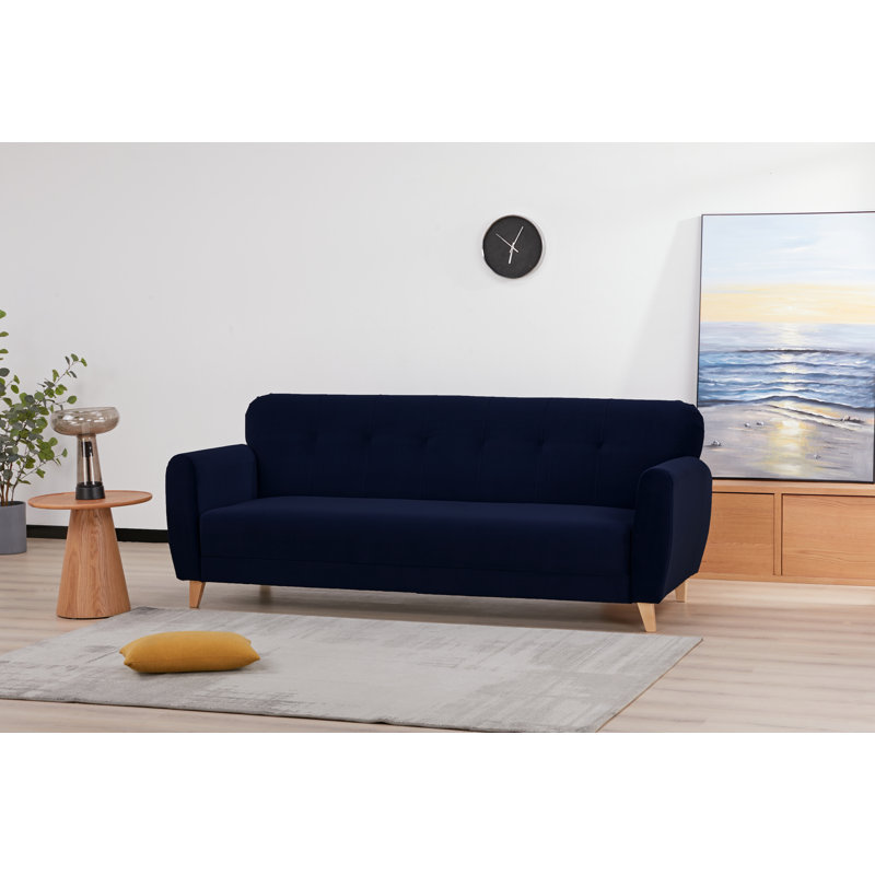Anrey 3 Seater Velvet Sofa Bed, Blue