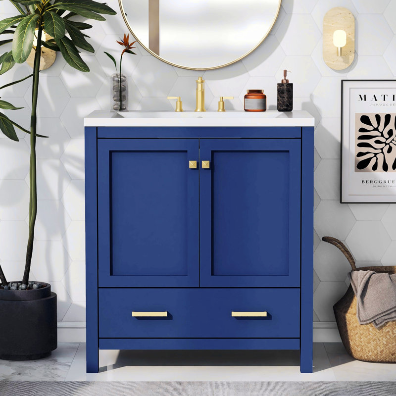 Rangement pour salle de bain Swantje, Bleu