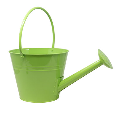  Metal Watering Can Planter, Lime Green