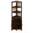 69.7’’H X 17.7’’ W Rattan And Wood Fan-Shaped Storage Bookcase With Doors, 3-Tier Corner Shelf With Cabinet-2024714960