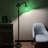 Fiecke Tiffany Floor Lamp Stained Glass Green Leaves LED Bulb Included Gooseneck 20"W*12"D*63"H