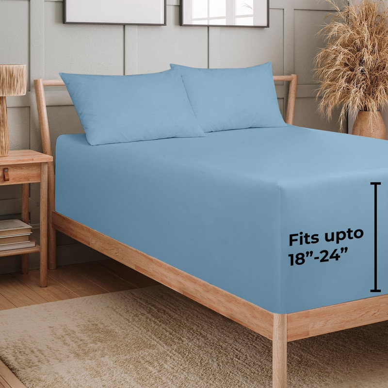 Royale Linens Extra Deep Pocket Only | Size Deep Pocket | Fits 18 inch to 24 inch Thick Mattress | Soft & Breathable Elastic Sheets