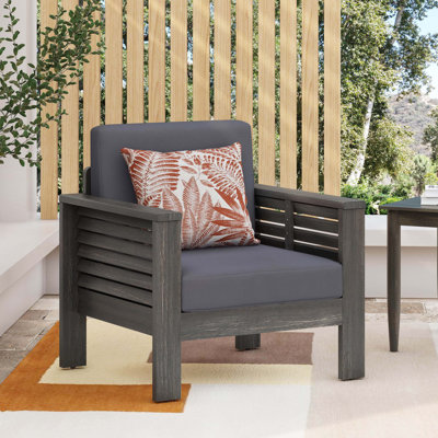 Fauteuils club d'extérieur en bois d'acacia