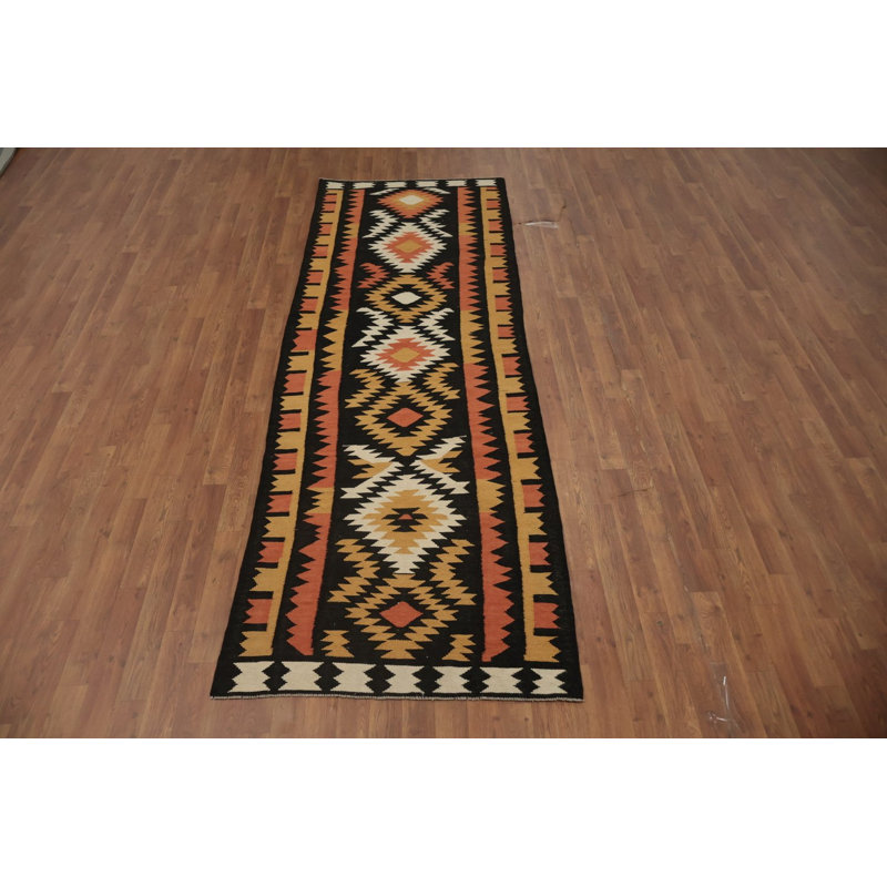 Tapis de couloir élégant en laine Kilim 3 x 10 po