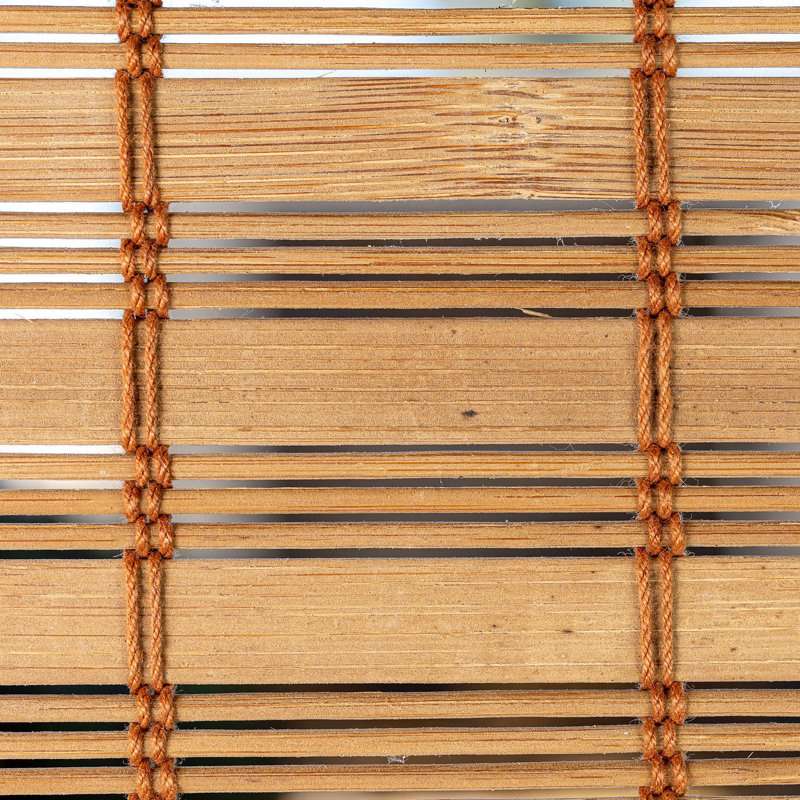 Cordless Light Filtering Woven Wood Bamboo Roman Shade with Valance, Squirrel, 31"W x 48"L